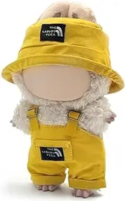 Clothes for Labubu (NO Doll) 17 cm/6.7inch Doll for Labubu Clothes Labubu Accessories Overalls Hat Glasses Dress up Stylish Outdoor Cute for Labubu Outfits (D)