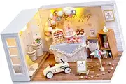 GARIOUANS 1Pc Handmade Mini House Kit DIY Miniature Model for Safe Water Based Paint Great for Developing Fine Motor Skills Present for Creative Play