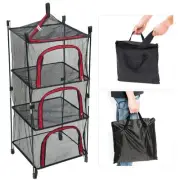 Home Storage Collapsible Mesh Rack Easy Folding Steel Wires Sturdy Design