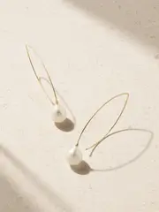 [Mizuki] Mizuki - Medium 14-karat Gold Pearl Earrings - One size One size Gold