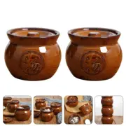 2 Pcs Soup Cup Bird Pot Kitchen Stockpot Casserole Dish with Lid