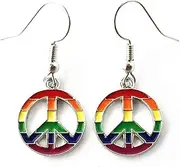 [TLDXDOU] Lesbian Gay Earrings Stud, Rainbow Heart Ear Studs, Blue Pink and White Heart Ears Stud, Zinc, No Gemstone