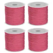4 Rolls Nylon String Cord 45 Yards 0.8mm Nylon Cord Beading, Watermelon Red