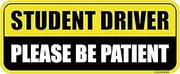 GEEKBEAR Student Driver Car Magnet - Colorful, Reflective, Weather-Resistant - Rectangular 8.7 x 3.5 in (Yellow/Black)