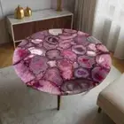 24" Pink Agate Stone Center Sofa Coffee Table Luxury Gemstone Garden Decors