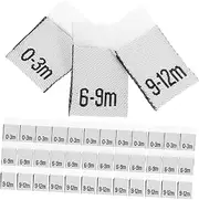 IWOWHERO 300pcs Baby Monthly Labels for Newborns Toddlers Polyester Clothing Tags Sizes 0-12 Months