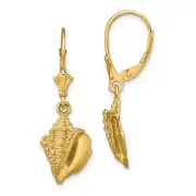 Lex & Lu 14k Yellow Gold Conch Shell Leverback Earrings