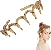 Wavy Headband, Wavy Headband - Elastic Hair Comb Hair Band - Non-Slip Headwear, Makeup Headband, Unisex Headband for Washing Face, Skin Care, Shower