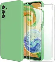 [MOONESS] Compatible with Samsung Galaxy A13 5G / A04s Case, Mobile Phone Case for Samsung Galaxy A04s / A13 5G with 2 Protective Films, Liquid Silicone TPU Protective Case, Thin Back Cover - Green