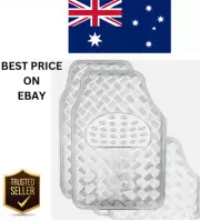 Checkerplate Car Floor Mats PVC Silver Set of 4 CAR MATTS CHECKER PLATE MAT CAR