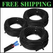 Flexible Black Split Cable Sleeves - 1/4, 1/2, 3/8 x 150 Ft for Wire Management