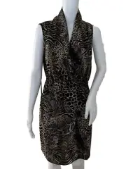 American Rag Cie Dress Animal Print Leopard Short Sleeveless New Tie Back Medium