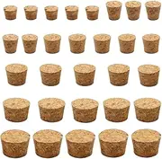 Yasdyri Cork Stoppers for Wine Bottles Soft Wood Corks 6 Sizes Tapered Cork Plugs Assorted Cork Stoppers Natural Wine Corks for Bottles 30PCS