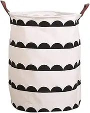 FHemasa Foldable Laundry Basket Storage Bucket Cotton Linen Fabric White Black Waterproof Dirty Laundry Toy Storage Basket Dirty Clothes 4