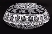 Indian Large Floor Pillows 32" Elephant Mandala Tapestry Fabric Throw Cushion