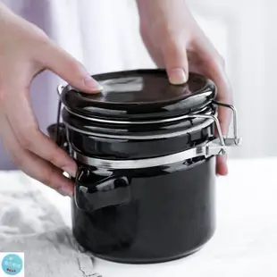 現貨熱銷-北歐風陶瓷密封罐帶蓋儲物罐子白糖茶葉罐食品雜糧收納罐咖啡罐 個性