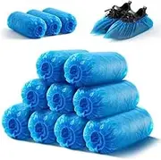 HUADYMEET 100 Pack(50 Pairs) Large Shoe Covers Disposable Shoe Boot Covers Non Slip Waterproof Shoes Protectors Covers Durable Boot&Shoes Covers for Indoors,One Size Fits All,Blue 300g/bag