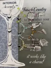 Set of 6 Interior Accents Wine Glass Stemware Charms/Markers Wine Theme