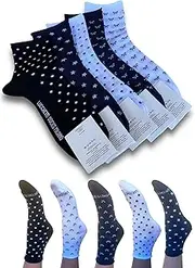 [Lucchetti Socks Milano] Short Women's Socks Mercerised Cotton Fresh and Light Colourful Dots Patterned Striped Made in Italy 6 Pairs