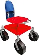 SiaBiced Garden Work Seat with Wheels, Multi-Purpose Adjustable Height Garden Chair, Stool for Gardening, Planting and Garden Maintenance, red with Bag, as described