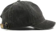 Short Brim Vintage Baseball Cap Adjustable Unstructured One Size, Black