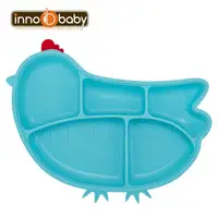 在飛比找PChome24h購物優惠-Innobaby 歡樂小雞矽膠防滑餐盤(水藍)