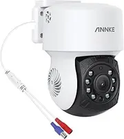 ANNKE Security Camera, 1080P AHD CCTV Home Surveillance Dome PT Wired Cam with 350° pan and 90° tilt, 100ft IR Night Vision, 2MP IP65 Weatherproof Add–On Cam for Indoor/Outdoor Use, Wide Compatibility