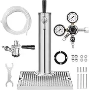 TMCRAFT Kegerator Tower Kit, Single Tap Beer Conversion Kit, Stainless Steel Beer Tower with Dual Gauge CGA-320 Regulator & D-System Keg Coupler for Bars, Pubs, and Restaurants