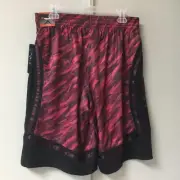 New AND1 Size Medium Red Camo Men's Basketball Shorts Adjustable Elastic Waist