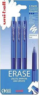 uni-ball On Point Rollerball Erasable Ink Pen 3 pack in blue (Retractable)