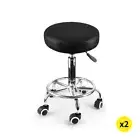 2x Swivel Salon Barstool Hairdressing Black Levede