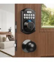 TEEHO TE002K Keyless Entry Door Lock with Handle - Electronic Keypad Deadbolt...