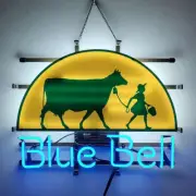 19"x15" Blue Bell Neon Light Sign Custom Wall Corridor Neon Glass