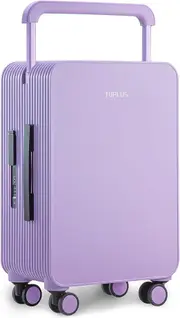 TUPLUS BALANCE Hardside Luggage with Double Spinner Wheels, USB Charging Port, Carry-On 20-Inch, Quiet, TSA Lock Suitcase 24-inch Purple