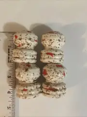 Set Of 4 Vintage Ceramic Macrame Beads 2 Inches
