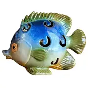 NEW Blue/Green Ceramic Art Pottery PUFFER FISH SCULPTURE/Tealight CANDLE Holder