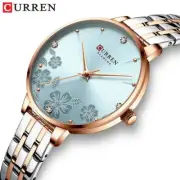 CURREN Women Watch Elegant Flower Dial Luxury Gold Watch Girl Female Wristwatch