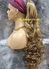 Blonde Mix Layered Curly Ponytail Hair Piece Extension Drawstring Combs #M14.24