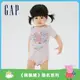 Gap 嬰兒裝 Gap x 佩佩豬聯名 Logo純棉印花短袖包屁衣-淡紫色(714131)