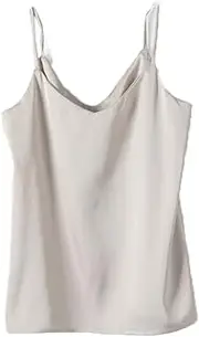 [Hamthuit] Women's Outer Wear Off-Shoulder Bottoming Shirt Looks Thin V-Neck Satin Back Camisole