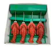 Vintage Cheese Spreaders Lobster Seafood Set of 4 NEW Butter Jam Knives Taiwan