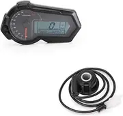 Universal 1200RPM Motorcycle Odometer Tachometer UTV LCD Digital Speedometer Gauge 2 4 Cylinders N1-6 Motorcycle Trip Meter(with Sensor 2)