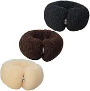 Baluue 3pcs Hair Ring Tray Messy Large Oblong Hair Bun Women Hair Rings Curler Shaper Curly Heatless Bun Donuts for Very Hair Styling Snap Bun Makers Catch Donut Bun Maker Nylon Silk