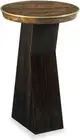 Drink Table End Side WOODBRIDGE DEANNA Rounded Top Small Faux Tortoise Midnight