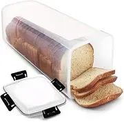 Bread Storage Containers - Airtight Bread Bin | Bread Container Storage Bin | Transparent Bread Saver With Airtight Lid | Sandwich Bread Holder For Homemade Bread, Tall Bread Saver For Kitchen Home
