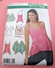 Simplicity 5003 Boho Tops Tanks Handkerchief Women 14 16 18 20 Uncut Pattern