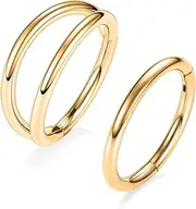 [AROWRO] 20G 18G 16G 14G 12G 10G 316L Surgical Steel Hinged Segment Ring Hoop Nose Septum Clicker Helix Daith Rook Conch Tragus Piercing Jewelry Cartilage Earring Piercing Jewelry