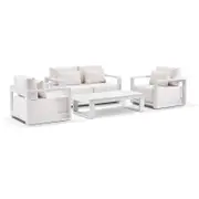 Whitehaven 2+1+1 Outdoor Aluminium Lounge Set with Sunbrella Cushions with Santorini Coffee Table