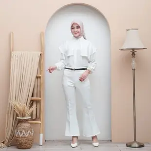 Kemeja Geiza-女式襯衫 POLO LINEN LOOK KOREAN 酷舒適當代