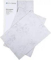 Betterpress® Marble Paper DIN A5, 120 g/m², 60 Sheets - Grey Marbled on Both Sides - Writing Paper for Printing